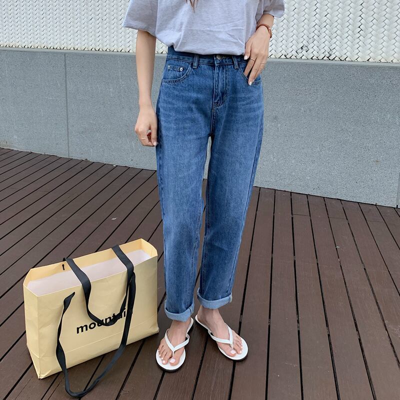 薄手ルーズパンツ ハイウェストジーンズ スプリングカジュアルレディース 春物 ビッグFスモールZ韓国90463201788