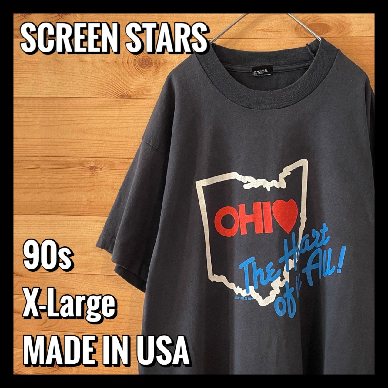 【SCREEN STARS】90s USA製 OHIO ヴィンテージ Tシャツ アメリカ古着