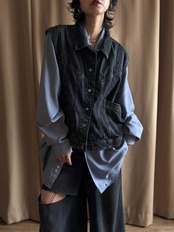 black denim utility vest-5191-9
