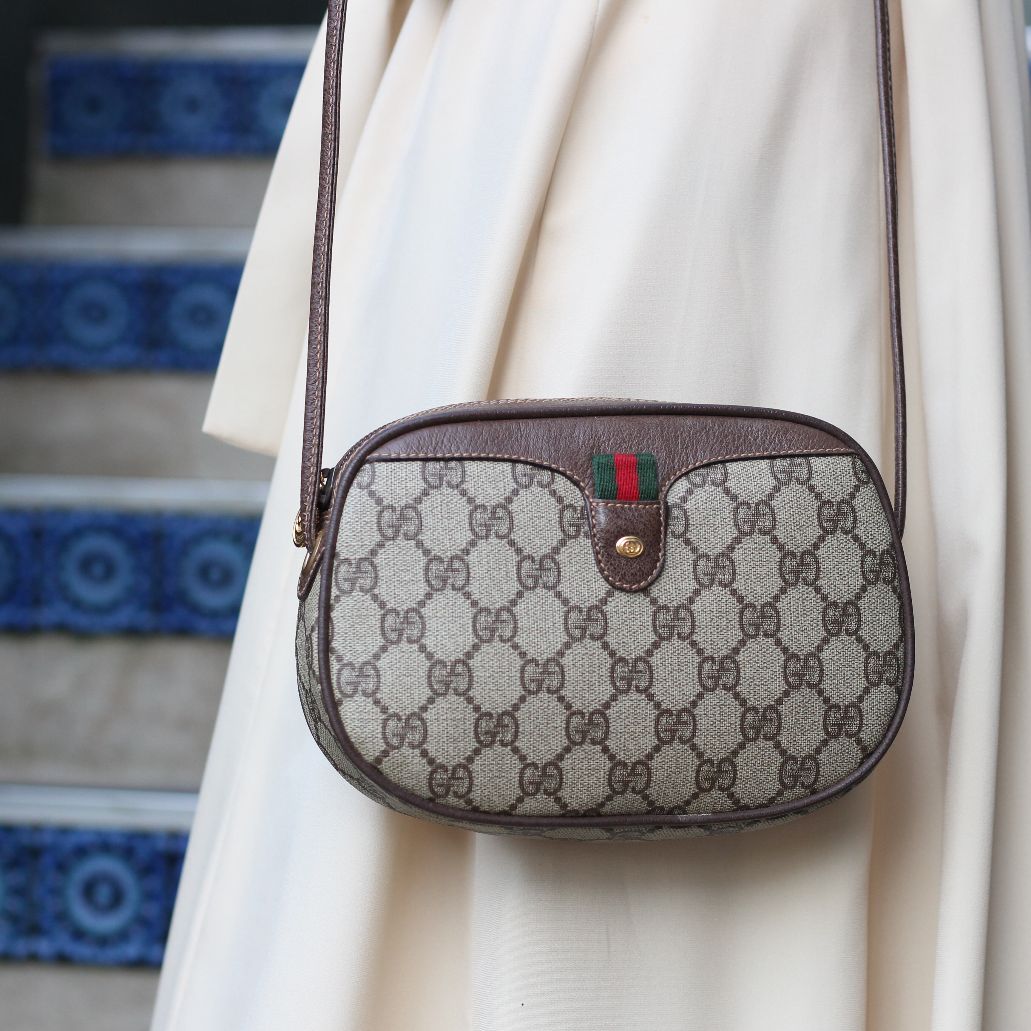 OLD GUCCI SHERRY LINE GG PATTERNED SHOULDER BAG MADE IN ITALY 