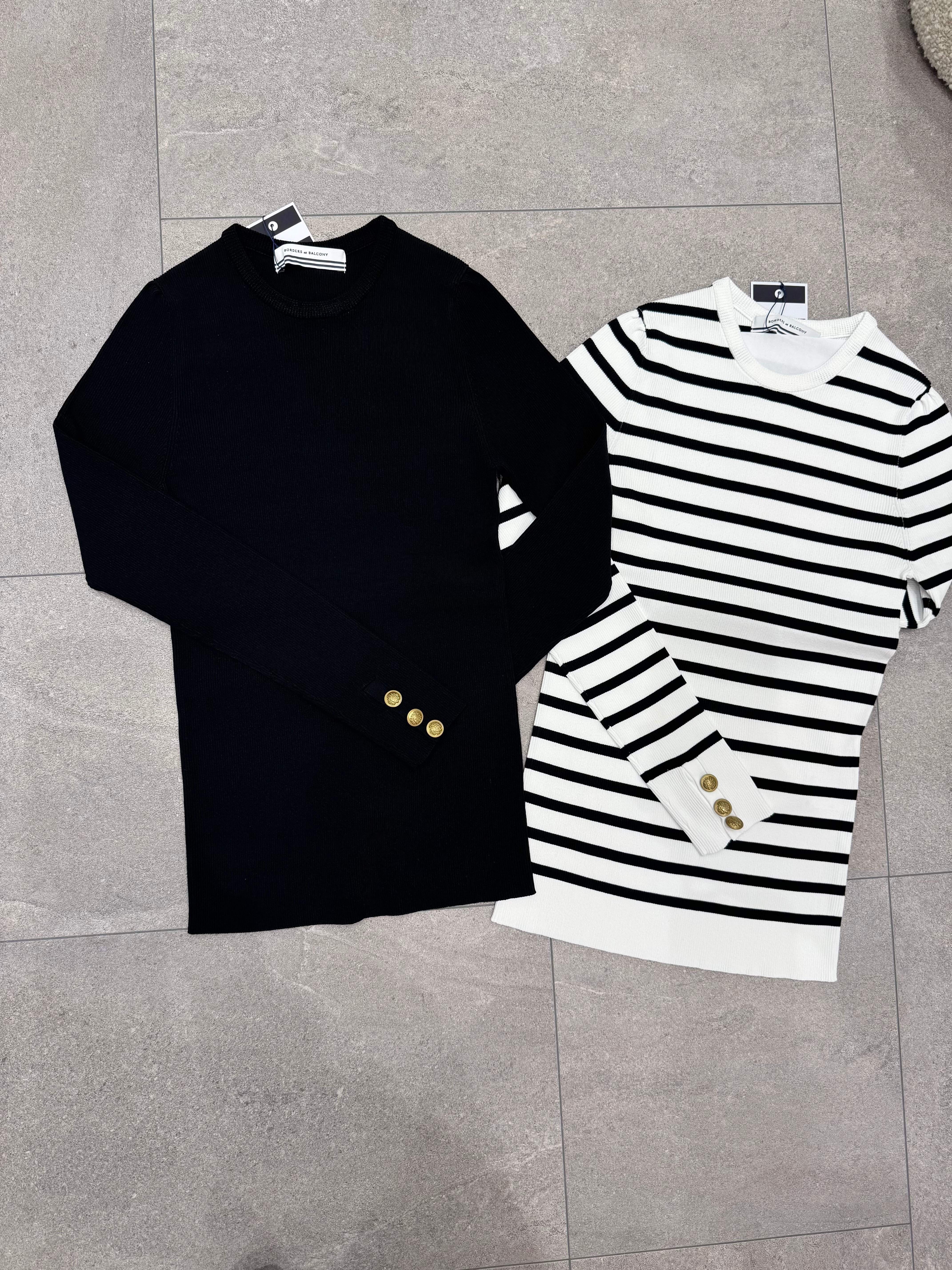 BORDERS at BALCONY RIB KNIT TOP | FLICKA ASHIYA