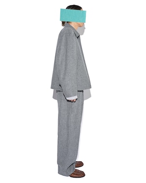ssstein "W/CA BEAVER ZIP SHORT JACKET〔GREY〕"