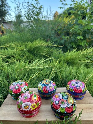 ペトリキウカ塗り　木製ジュエリーボックス（ホメンコ作）ウクライナ製