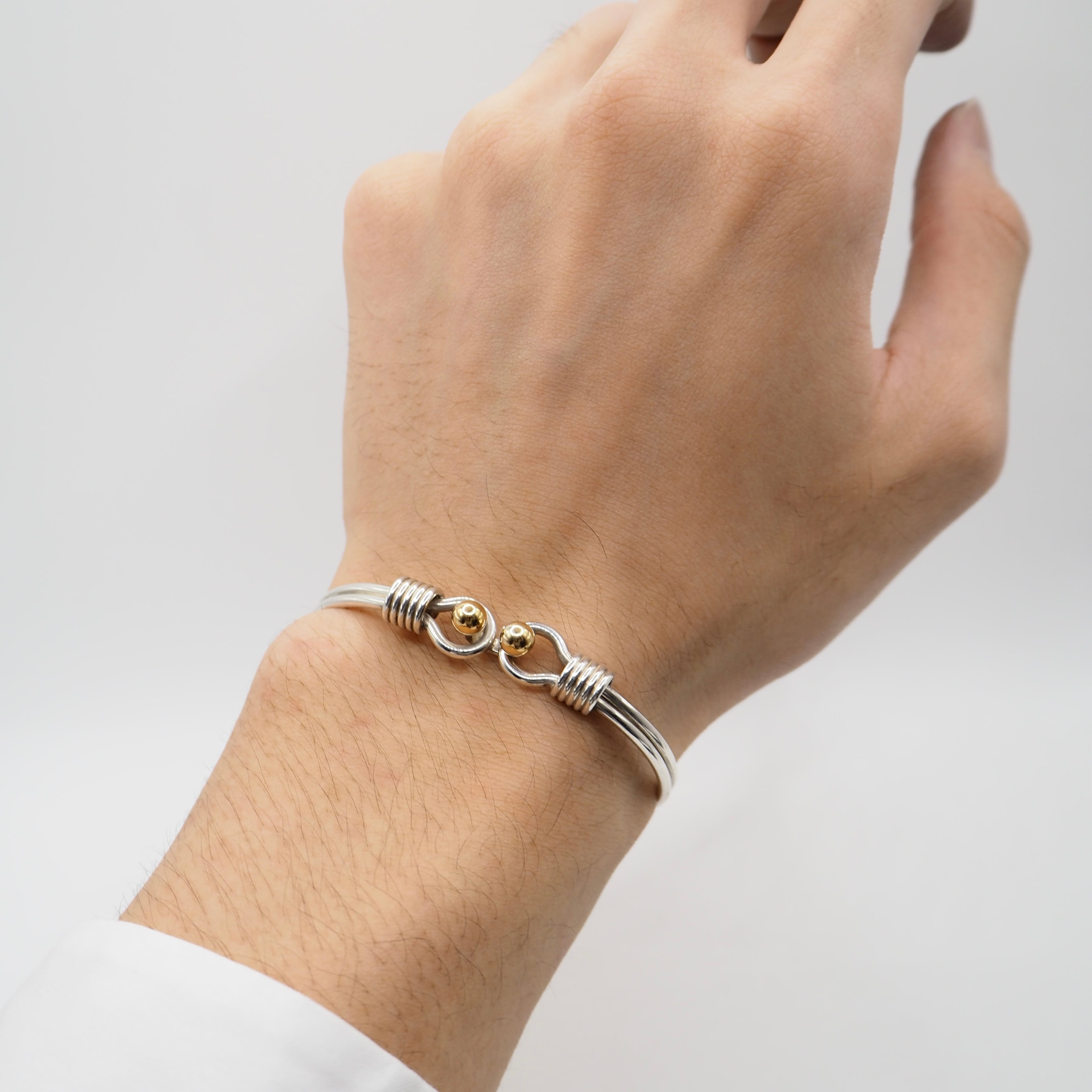 Tiffany&Co. フック&アイ ダブル バングル シルバー925 K18