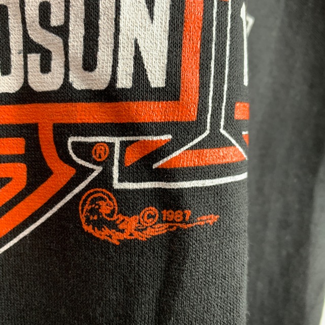 80s Harley-Davidson 両面プリントTシャツ　XL 黒　バイク