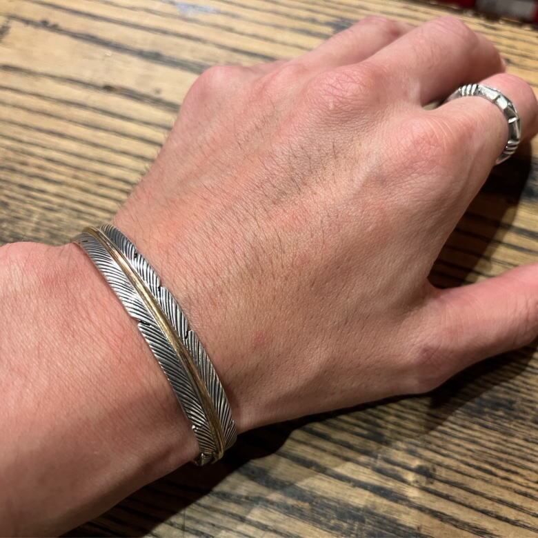 インディアンジュエリー Indian Jewelry 12KGF フェザーバングル