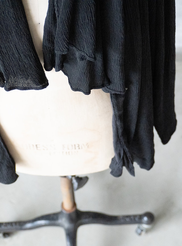 unknown 1980s Black crepe cardigan