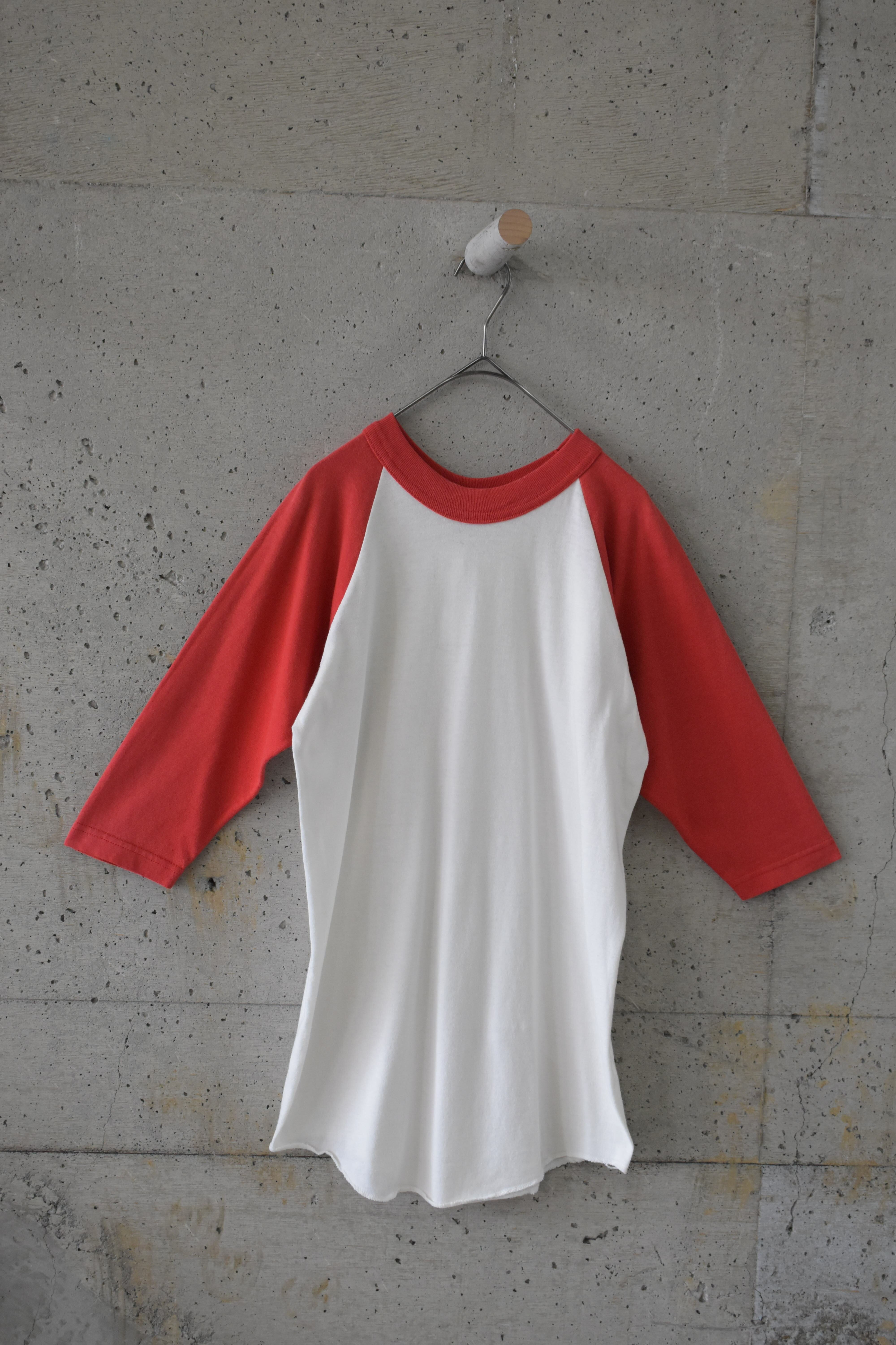 Red and white raglan cut and sew