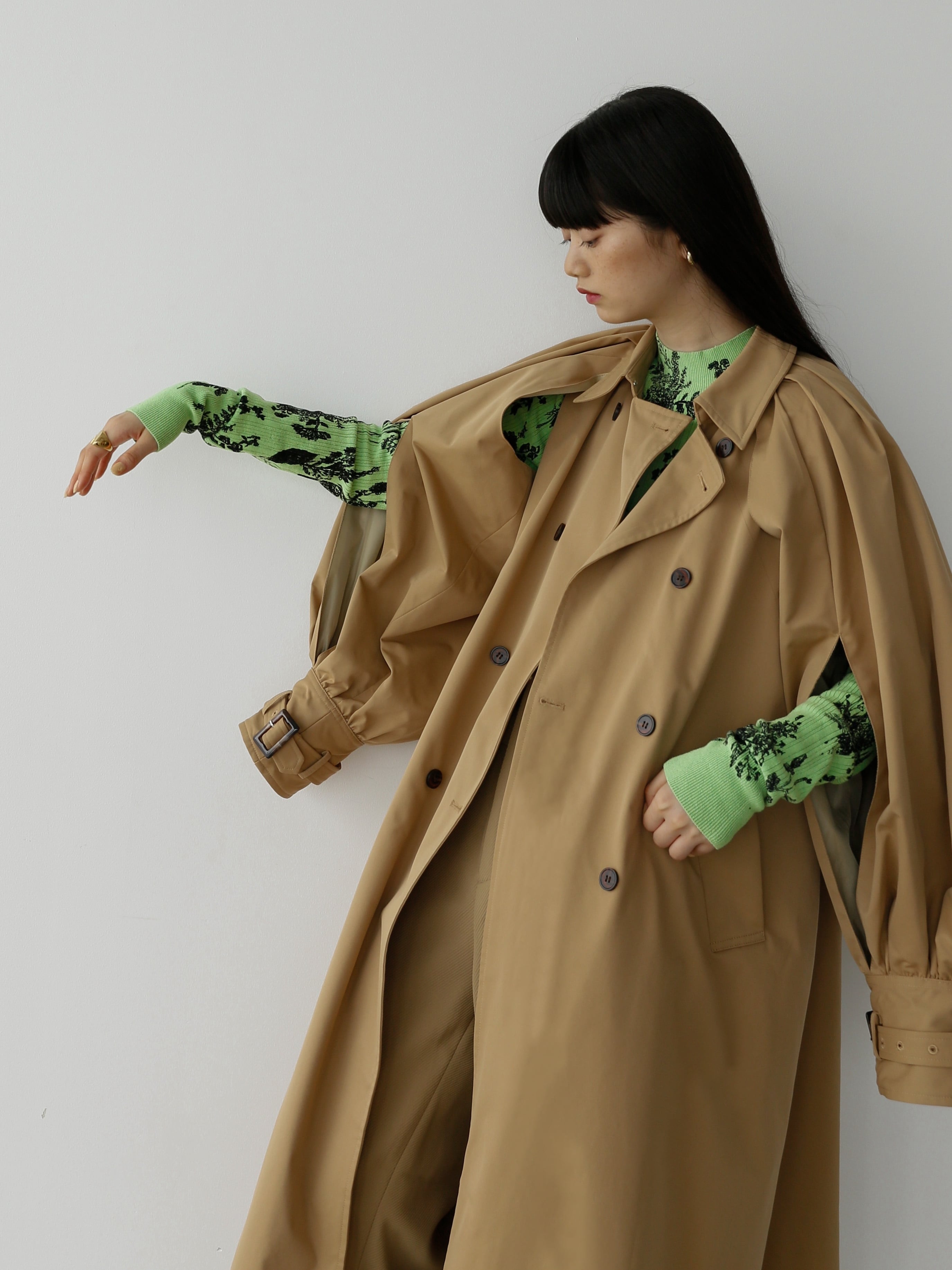 2way balloon sleeve long trench coat（beige） | Katrin TOKYO