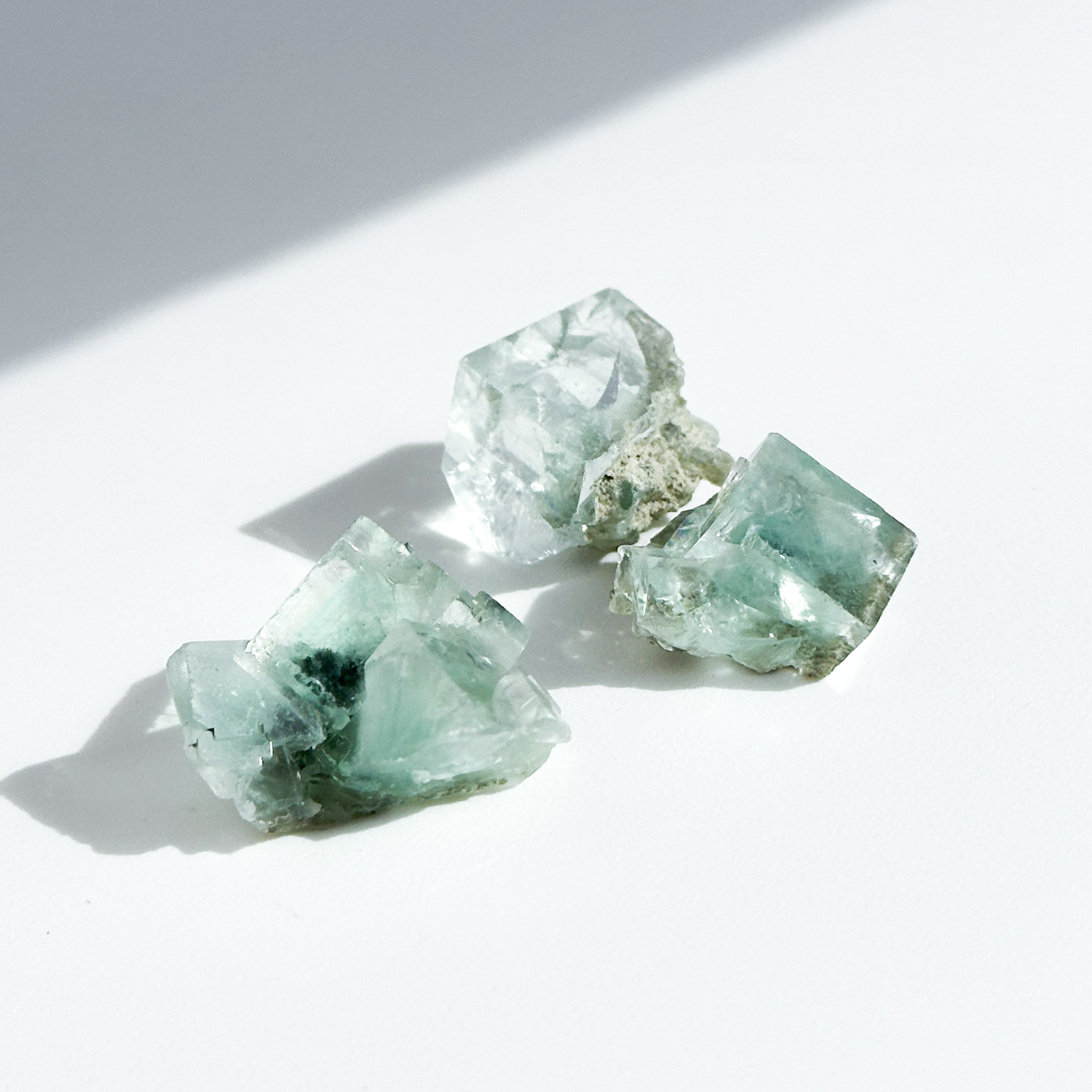 シャンファーリン産フローライト 原石3個set 02 ◇ Fluorite ◇天然石・鉱物・パワーストーン