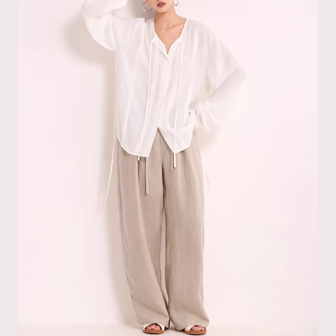 フレンチ シック シアーリボンブラウス 00207・画像12