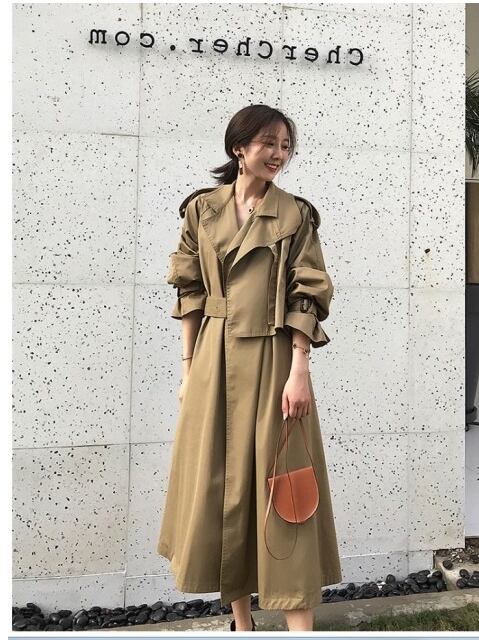 大きいサイズ アウター レディース 春夏 ロング トレンチコート