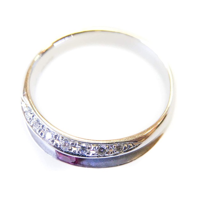 プラチナ900 ルビー ダイヤモンド入りリング 指輪 12号 つやあり 艶消し 渋い クール 記念日 プレゼント ケース付き 箱付き