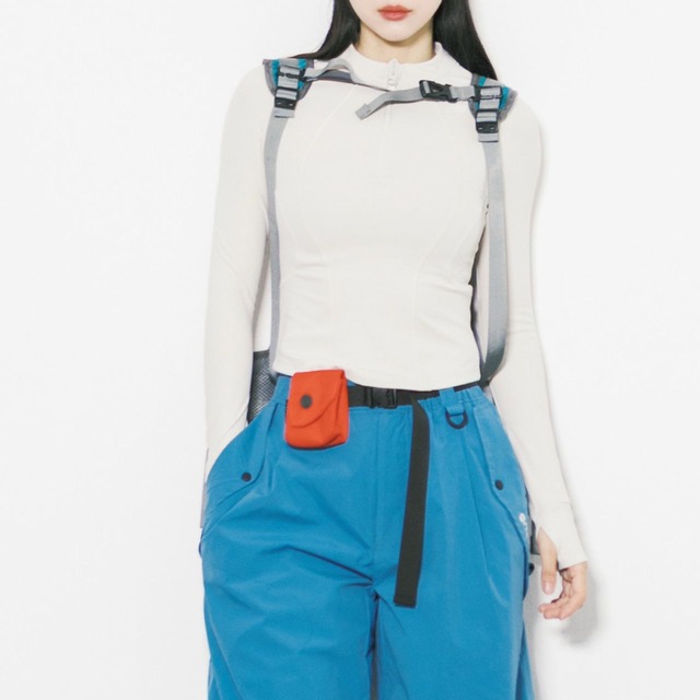 ジップアップ クロップド丈 カットソー C01094