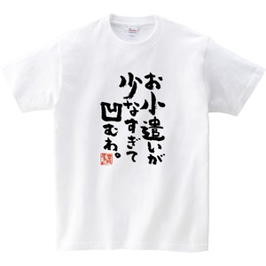 お小遣いが少なすぎて凹むわ。 おもしろ 漢字Tシャツ ka400-48