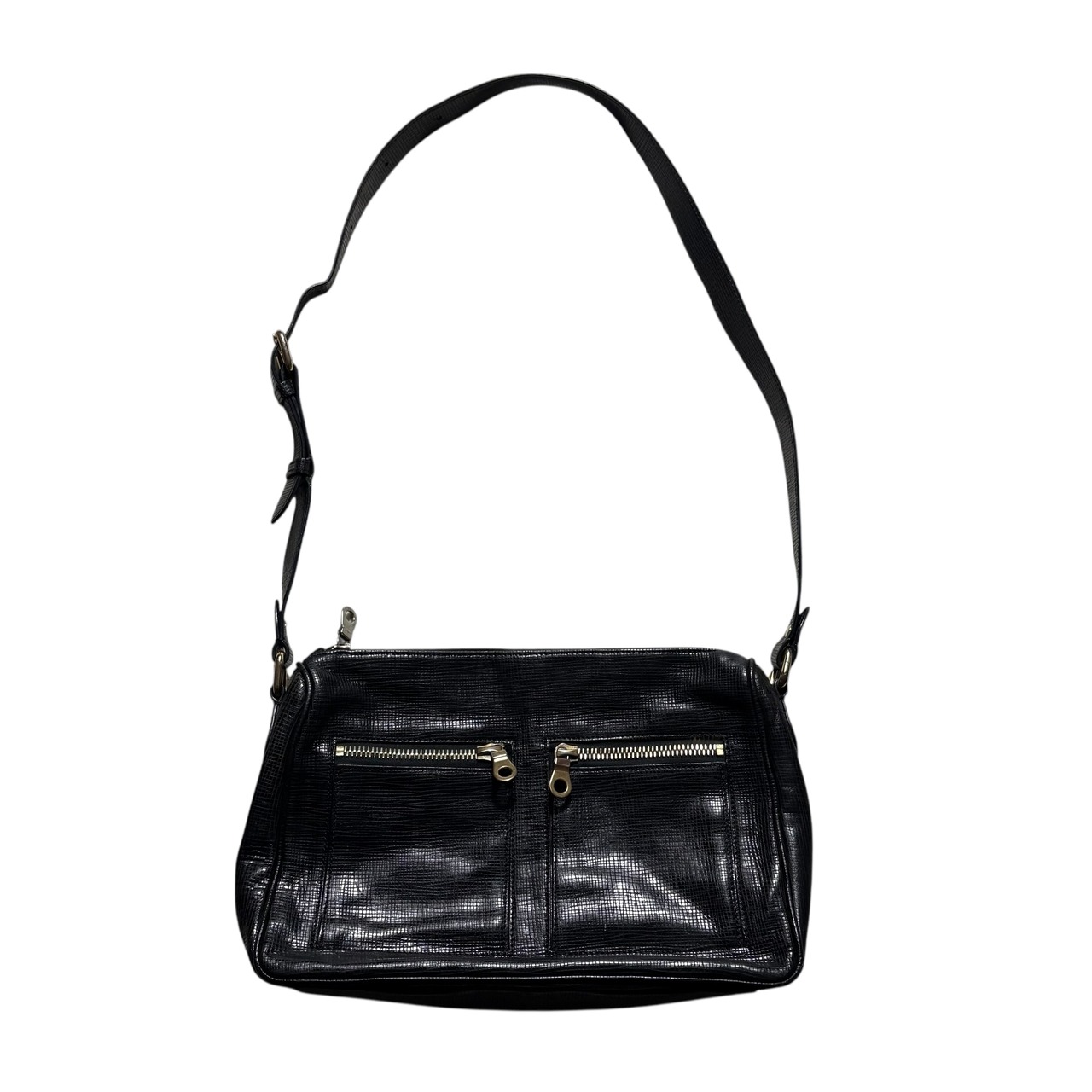 A.P.C. black embossed leather shoulder bag