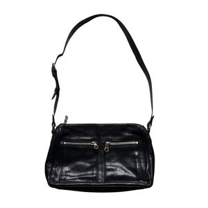 A.P.C. black embossed leather shoulder bag