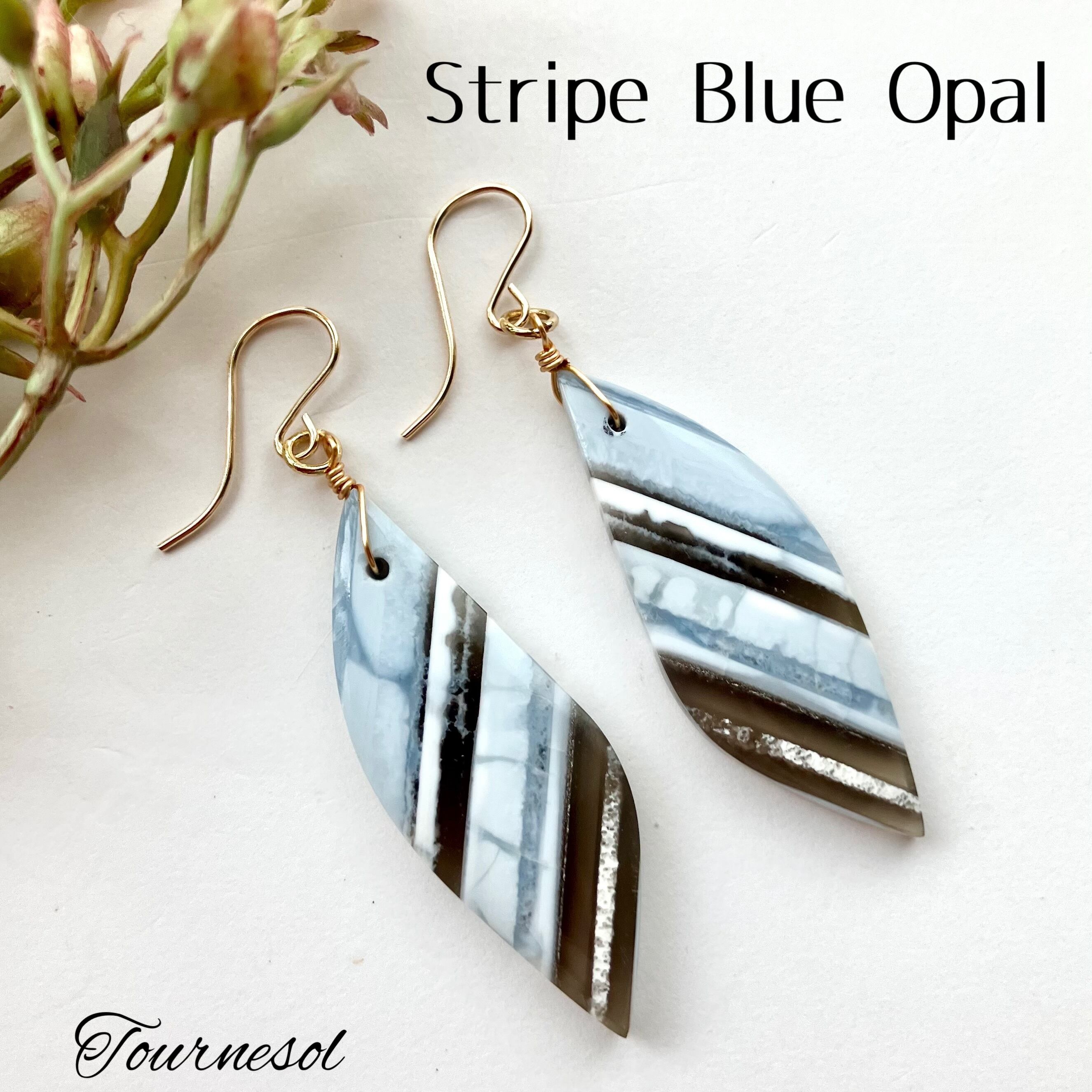 オパライズドウッド・オパールピアス/イヤリング 一点物】 オパライズドウッド ピアス イヤリング インドネシア産