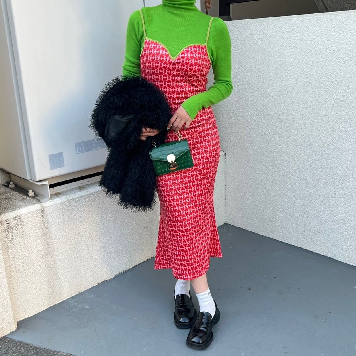 ハート柄マーメード柄ワンピース_LN02471