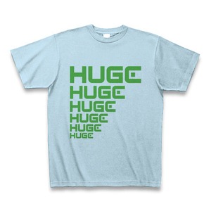 MR.HUGE LINE HUGE ROGO（ライン HUGE ロゴ）PRINTED Tシャツ　ライトブルー×グリーン