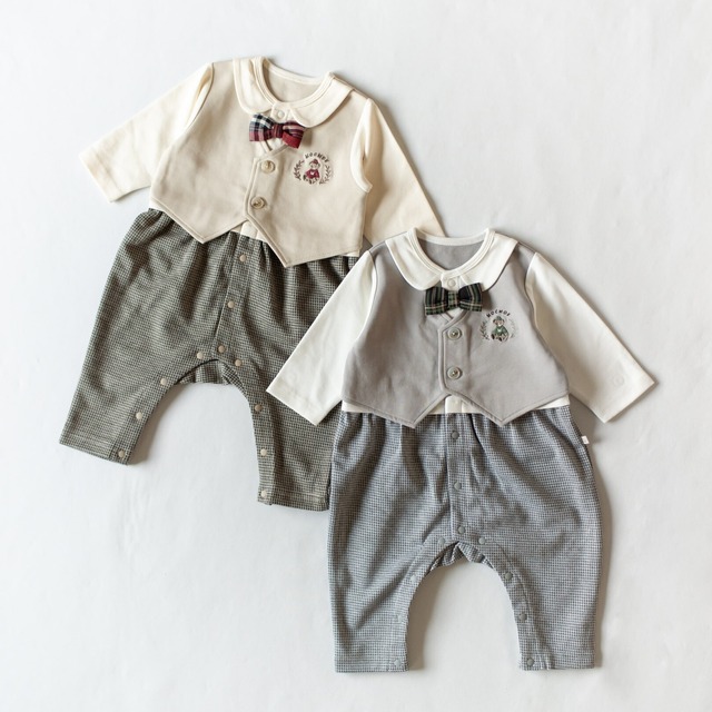 mocmof 重ね着風フォーマルロンパース 70cm 80cm 男の子 フォーマル ベビー服 622-671039 モクモフ