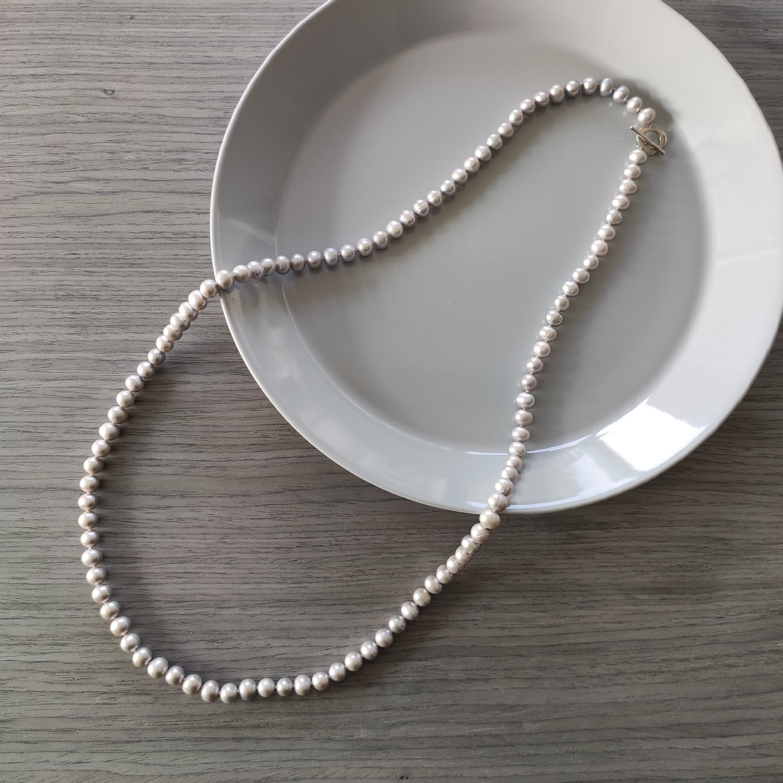 ブルーグレーパール ロングネックレス | 5106 jewellery