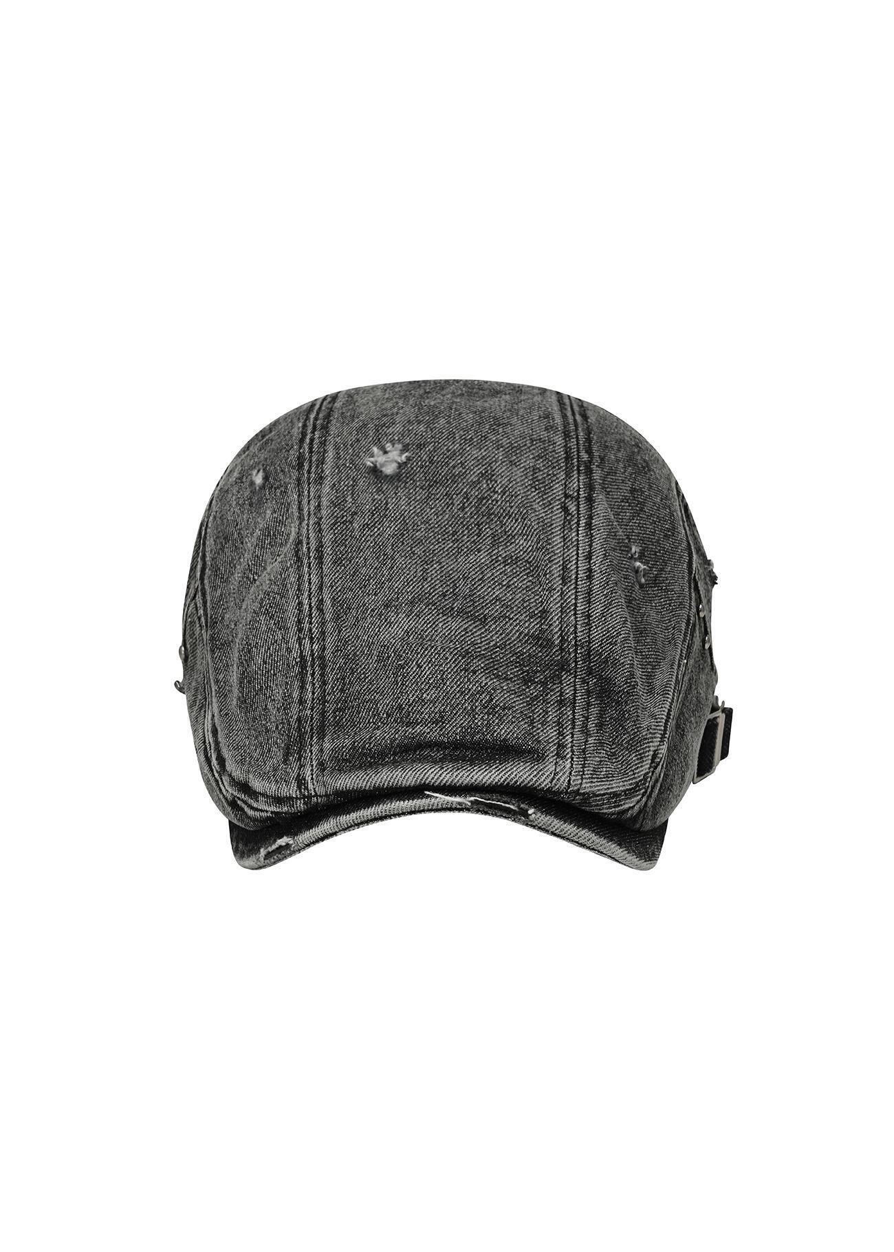 BOHEMIAN SEOUL] WASHED DENIM HUNTING CAP, SNOW GRAY 正規品 韓国