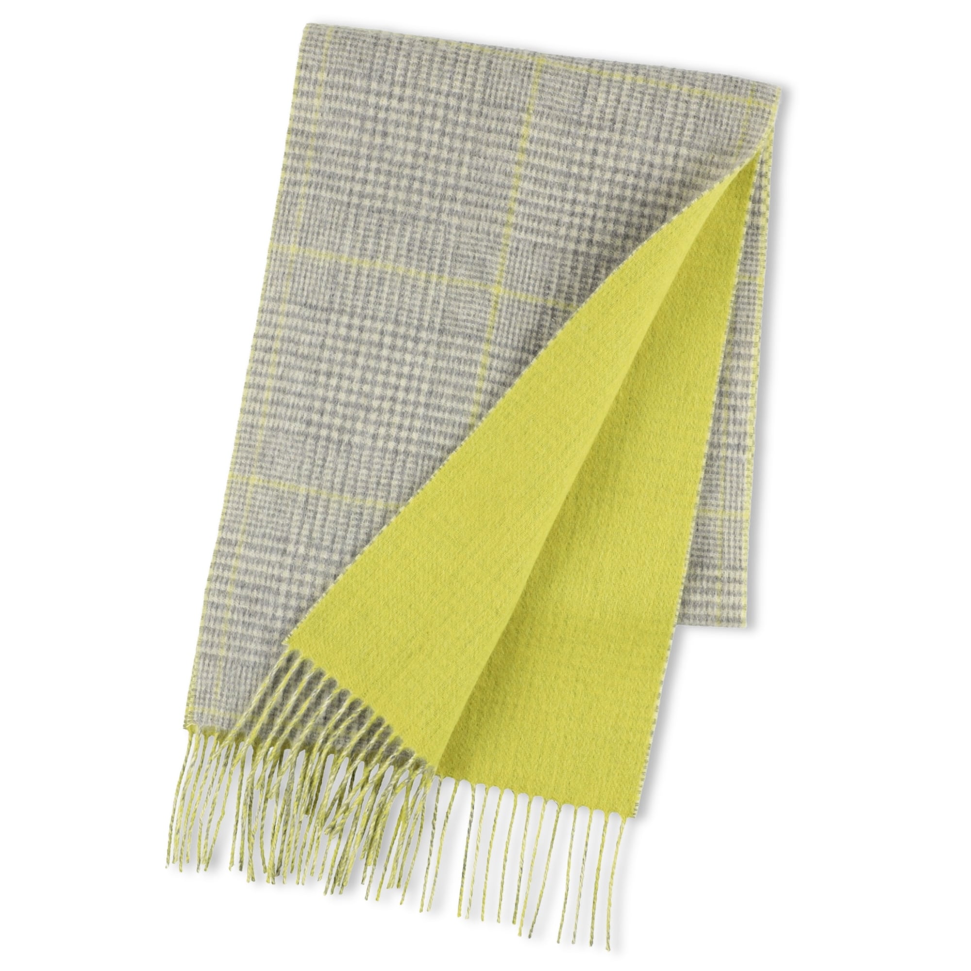 Elensia】カシミヤブレンドチェックマフラー <イエロー> | Elensia