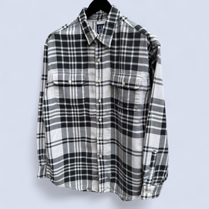 OLD GAP BLACK×WHITE FLANNEL CHECK SHIRT