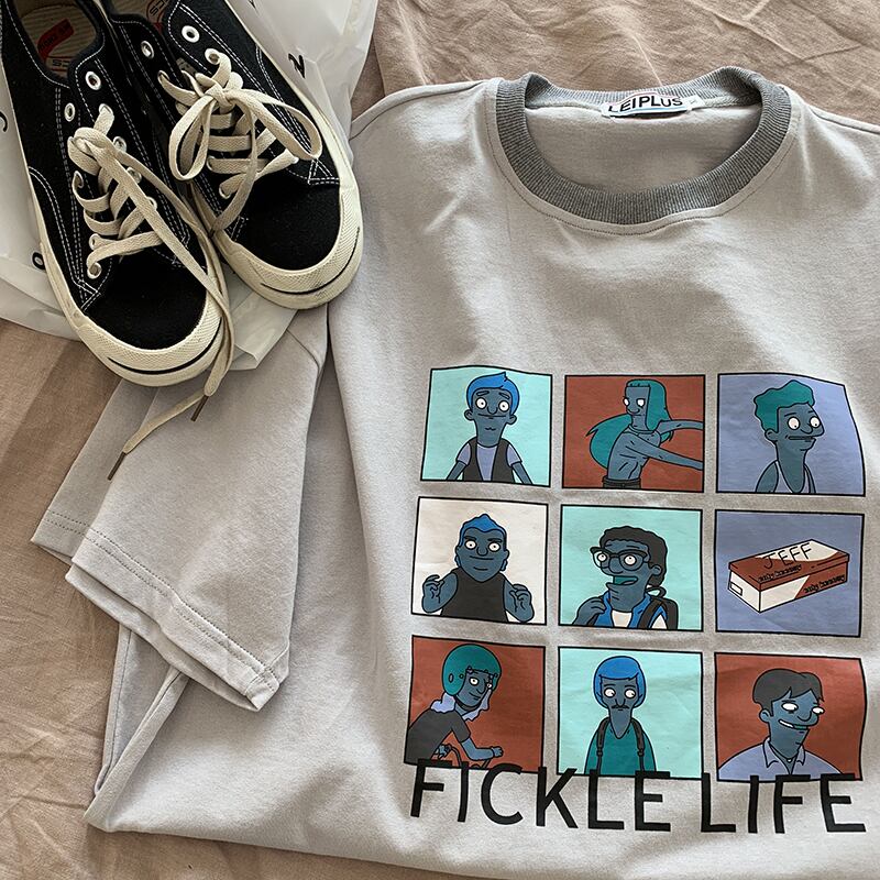 全3色 Tシャツ カットソー プリント カジュアル シンプル