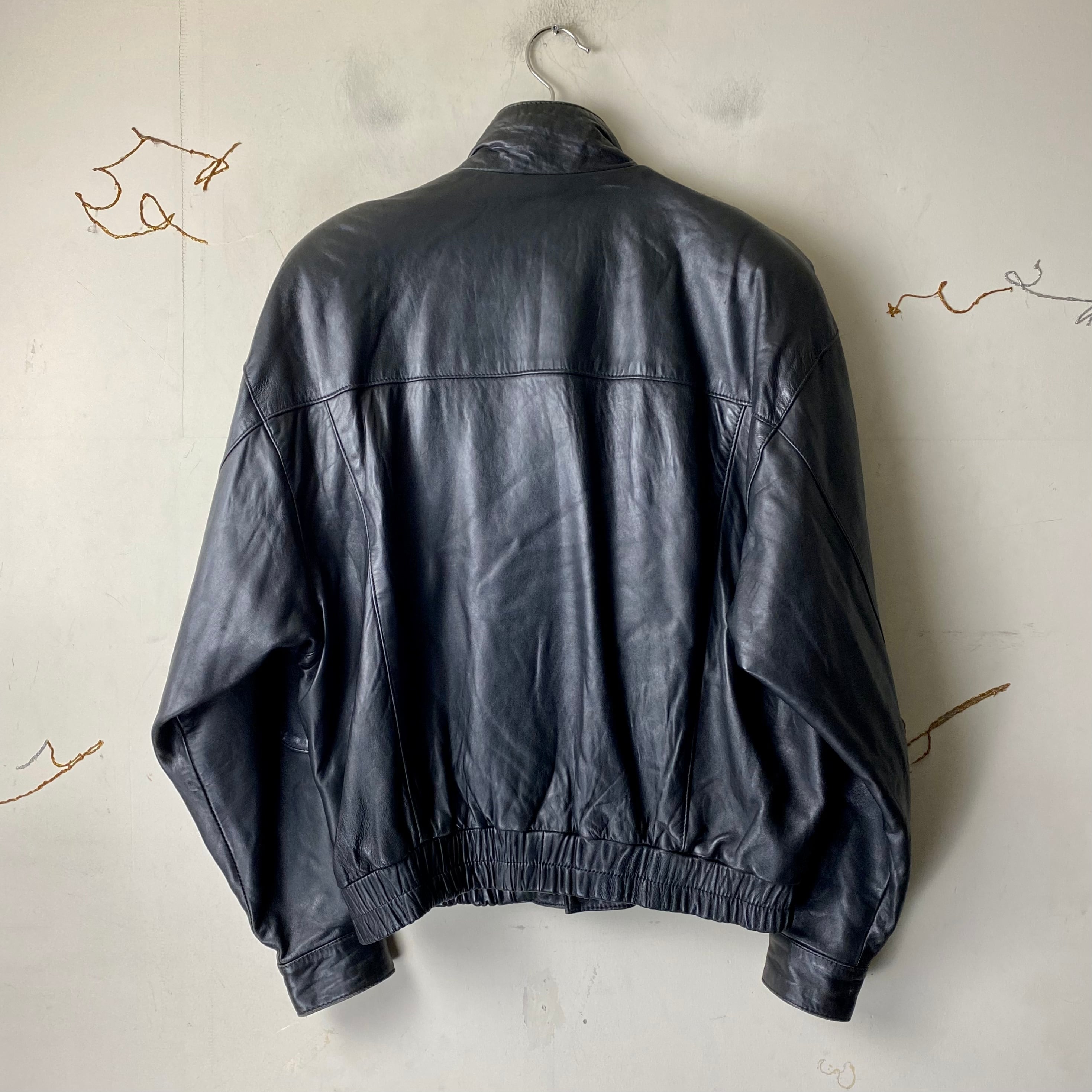 old NORTH BEACH LEATHER × MICHAEL HOBAN black leather blouson 