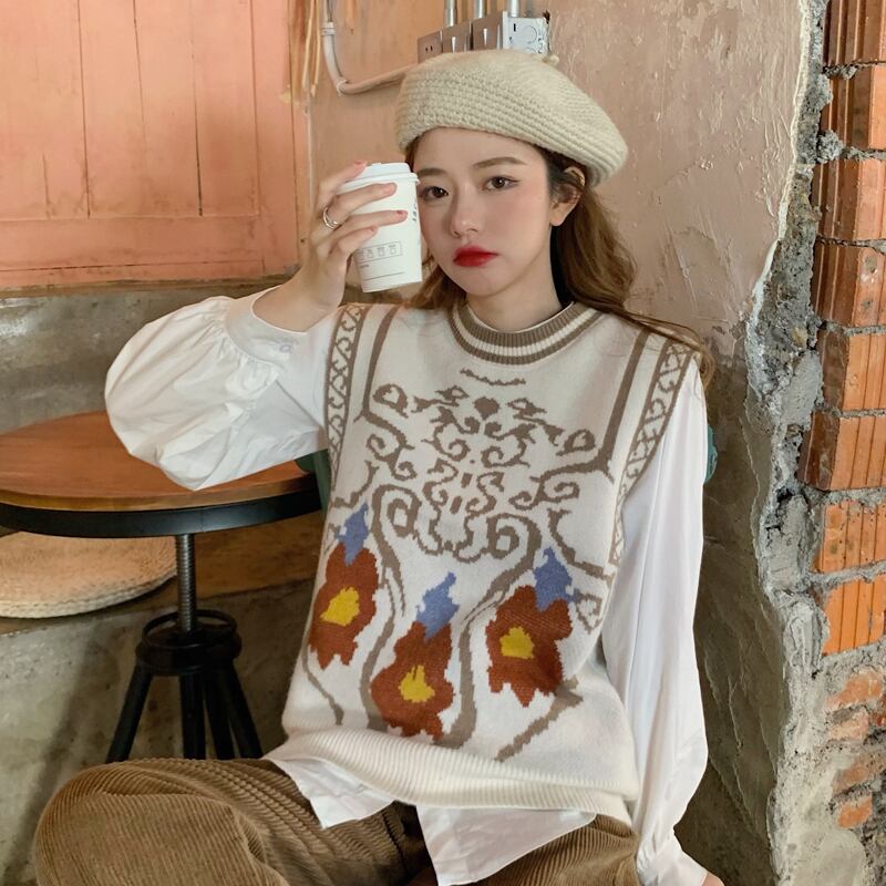 スプリングスタイルスタンダードセーター ニットレディース レトロ 春物 試着室21584671140