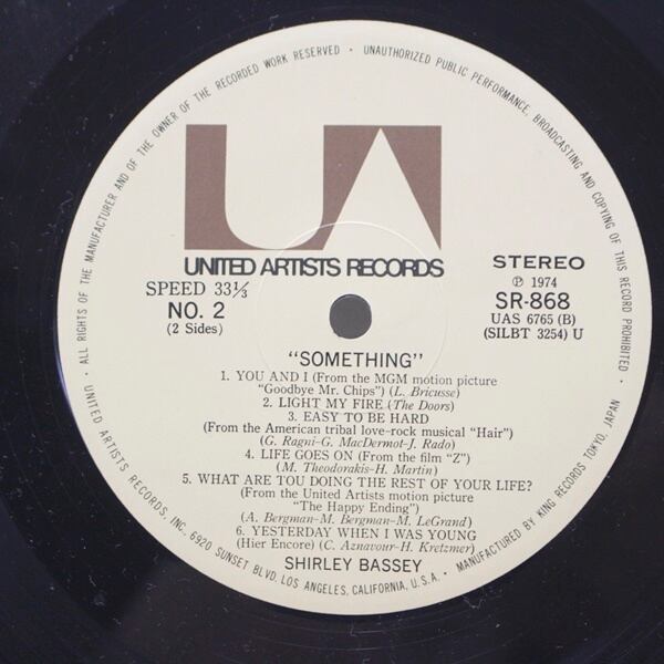Shirley Bassey / Something  [SR 868] - 画像4
