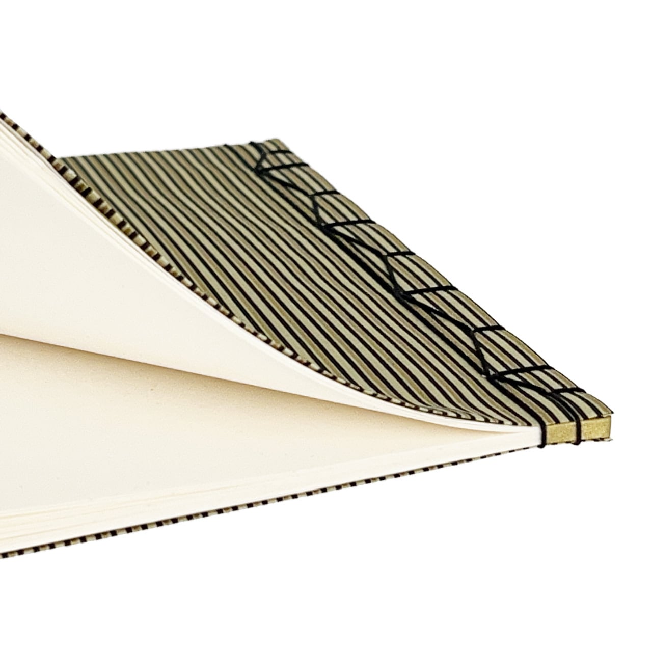 縞模様 —Black and gold stripes on beige background in Japanese
