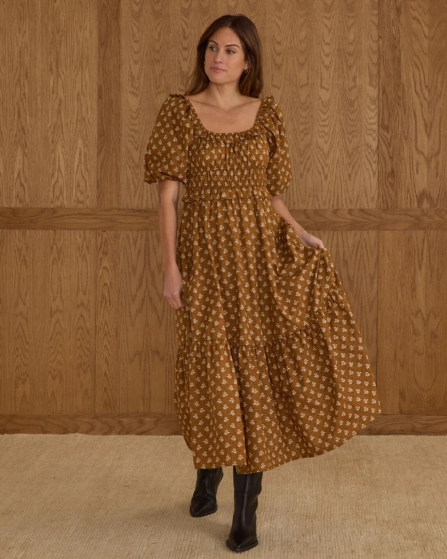 【Rylee+Cru】TENLEY DRESS / GOLDEN FLEUR