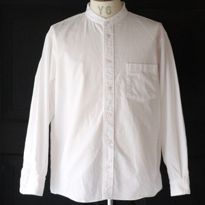 One Wash Band Collar L/S Tapered Shirts　Off White Oxford