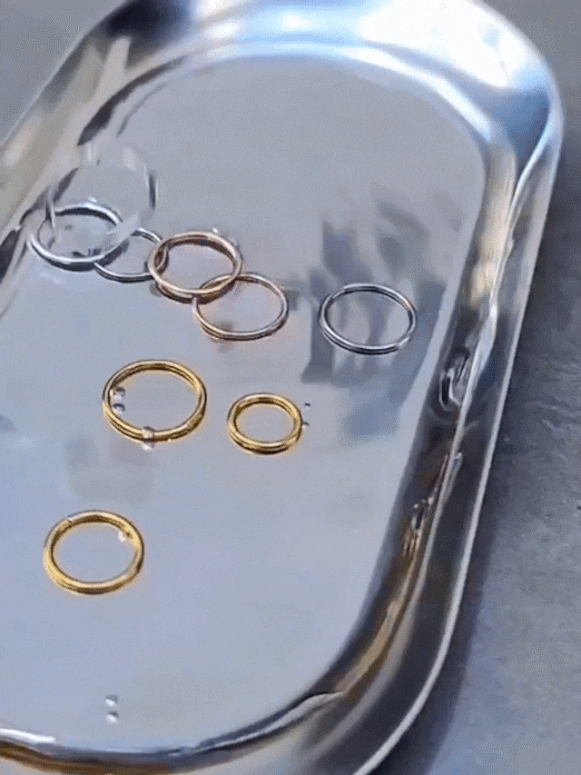 リニューアル MEGA SALE サージカルステンレス everyday ring piercing  8/10/12/14mm 【 4color 】No.P043