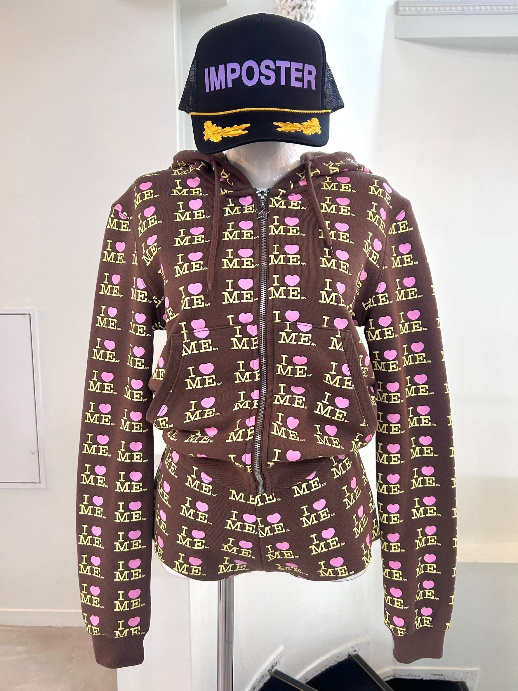 Ashley WILLIAMS  I♡ME SHRUNK BABY HOODIE / CHOCO