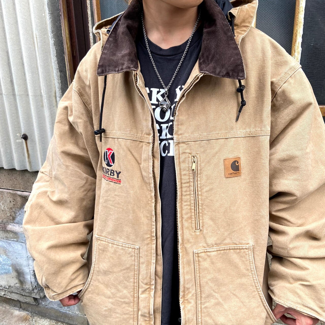 ビッグサイズ Carhartt カーハート 企業ロゴ刺繍 フード メンズ3XL