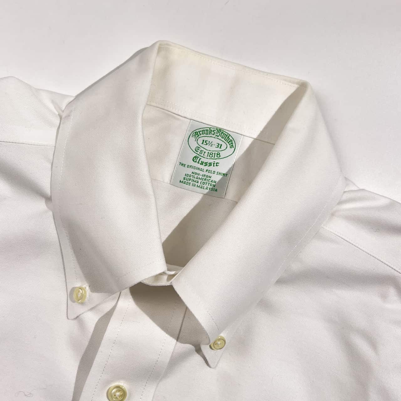 Brooks Brothers ブルックスブラザーズ Classic ノンアイロン オックスフォード BD ボタンダウン 長袖 ワイシャツ ドレスシャツ 15 1/2-31/ホワイト系 メンズ