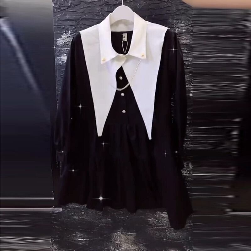 プラスサイズの婦人服2020年秋の新しい太った姉妹mm緩くて薄い、腹を覆い、年齢を減らし、脂肪を追加し、ドレスを増やす ミックスインファッション10477074144