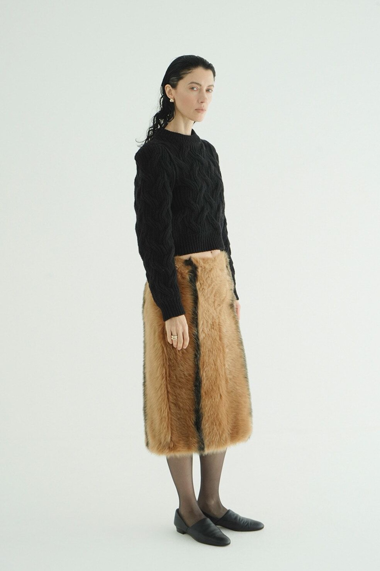 CLANE CABLE SHORT KNIT TOPS