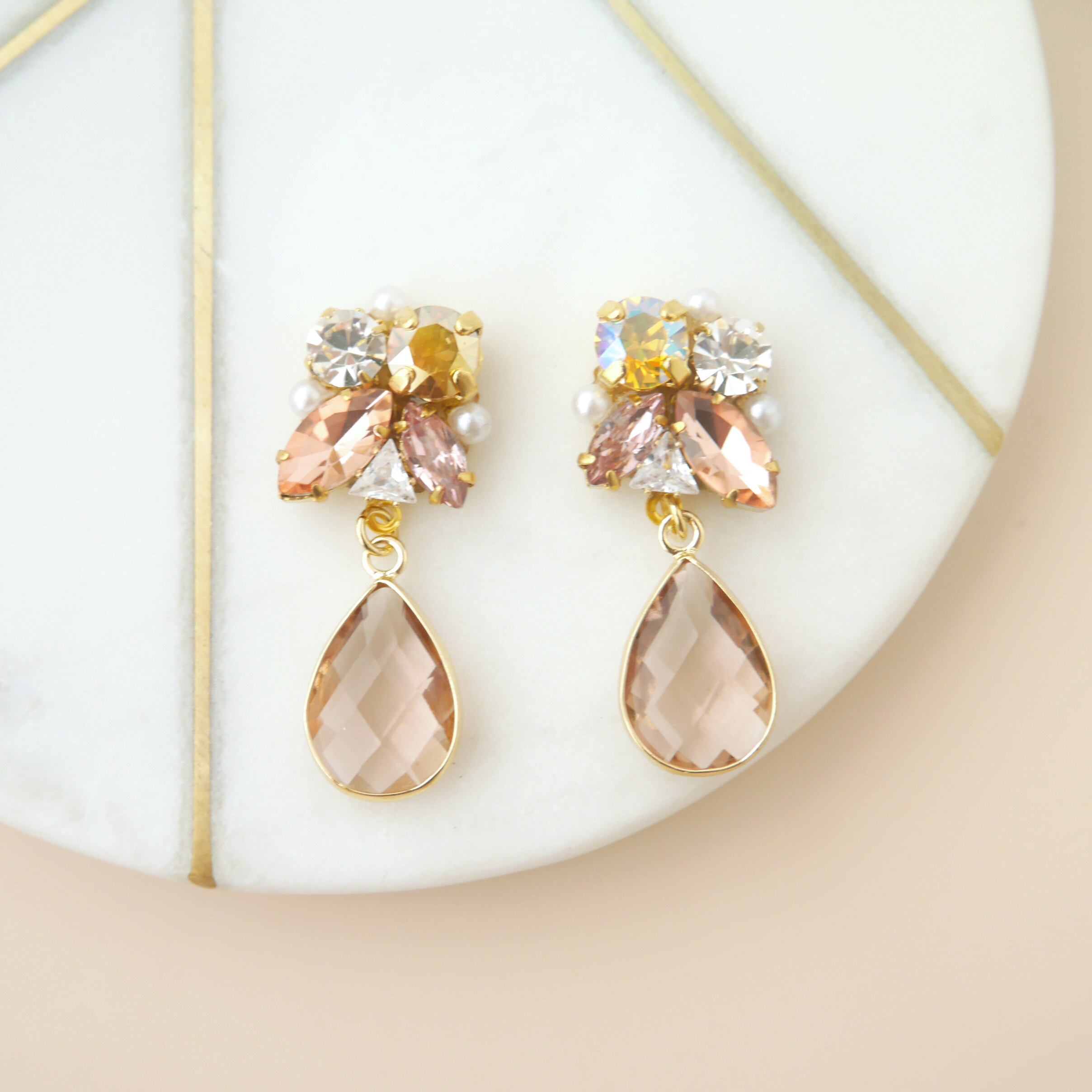 クリアドロップ×スワロフスキー ピンク
