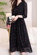 小花柄プリントシフォンワンピ ・78827