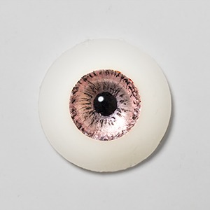 Silicone eye - 15mm Metallic Pale Apricot Pink on Natural Color Sclera