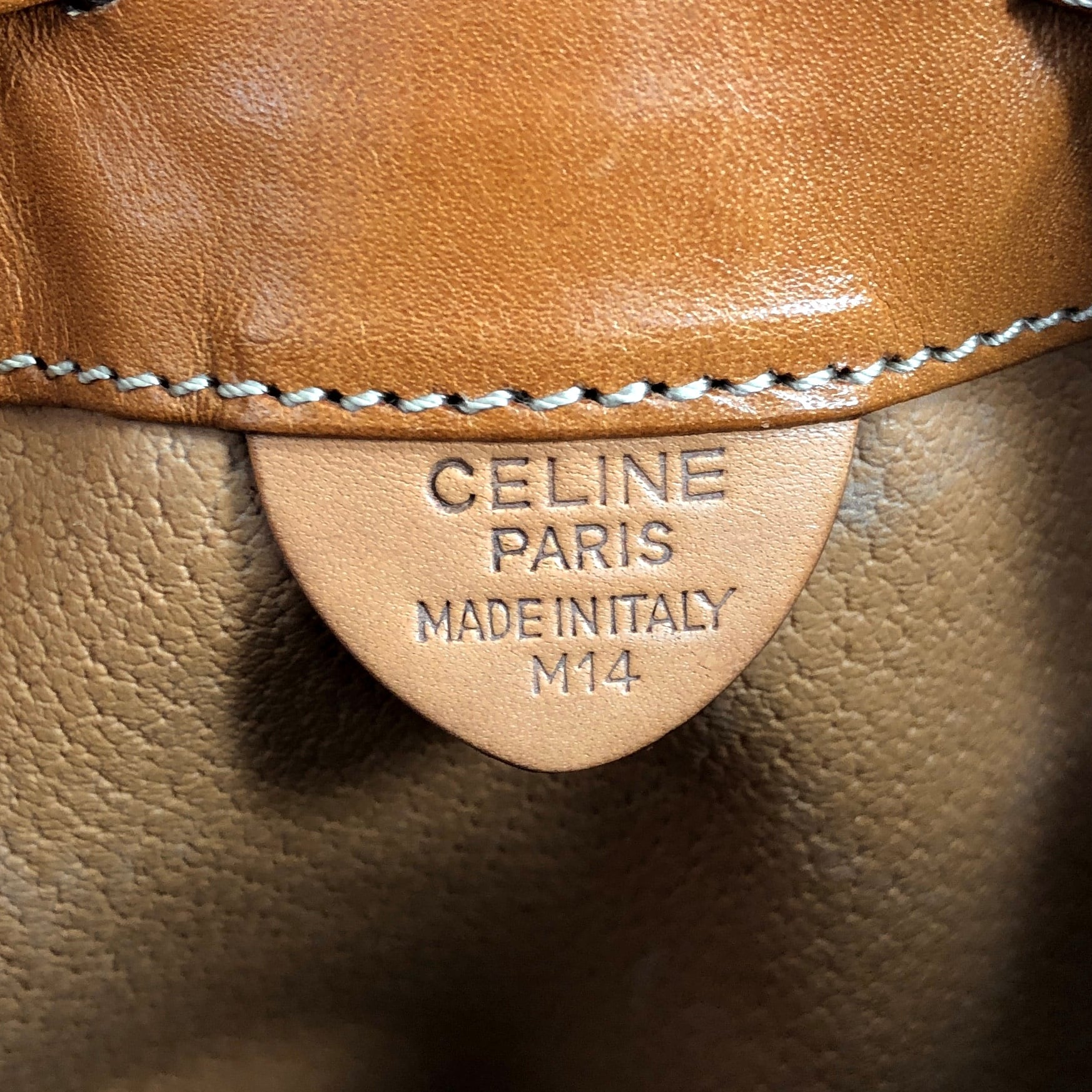CELINE セリーヌ マカダム ショルダーバッグ ブラウン ブラゾン型押し