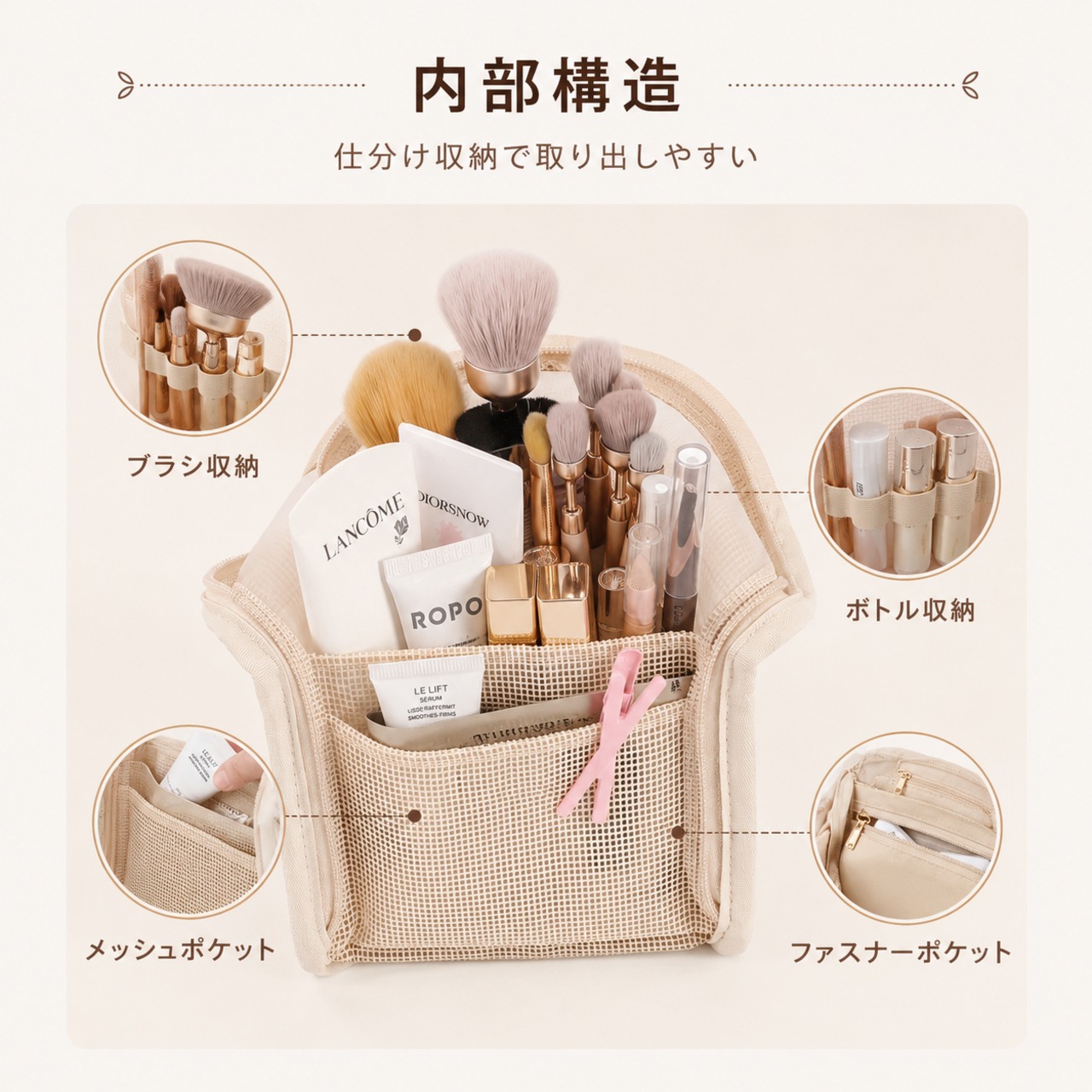 HY 158 . 【2個セット】防水トラベルポーチ 洗面用具 化粧品収納