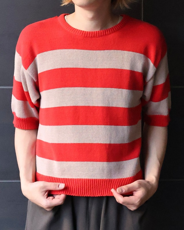 coloring border half sleeve knit