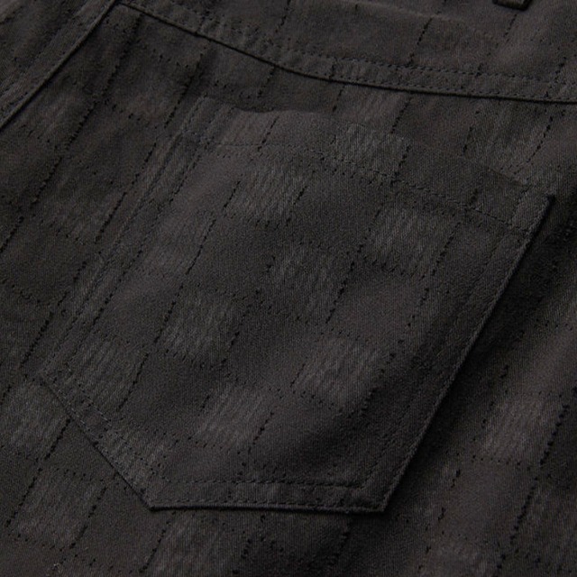 Check pattern wide pants C1551