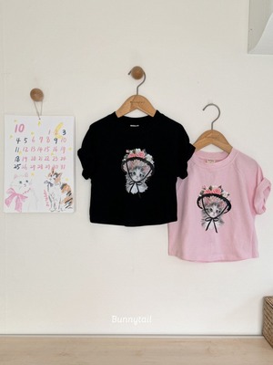 [予約] Bunnytail - miyao T-shirt ( black / pink )